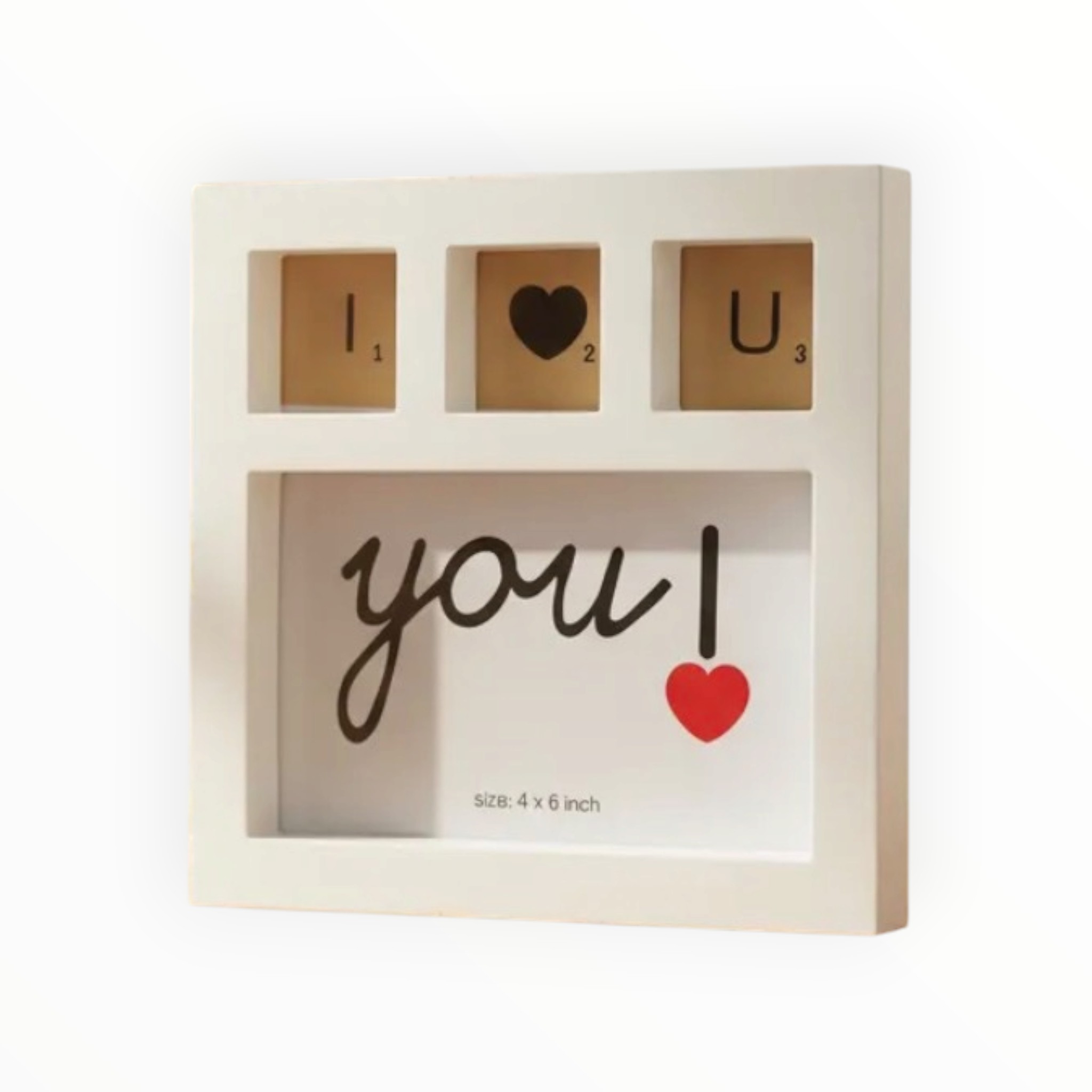 Portaretrato M&uacute;ltiple Blanco I Love You 17x17 Cm image number null