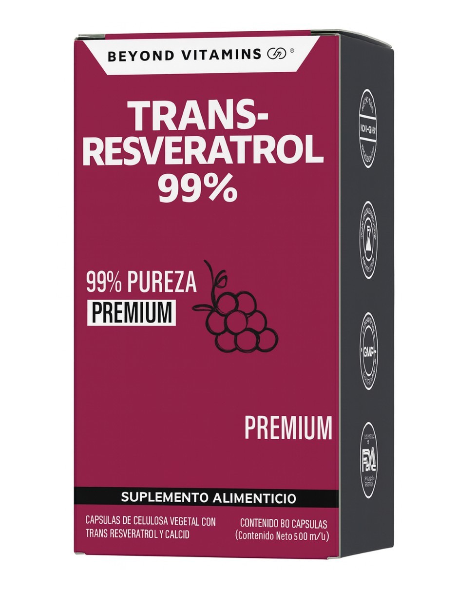 Trans - Resveratrol Capsulas 99% Con Calcio image number null