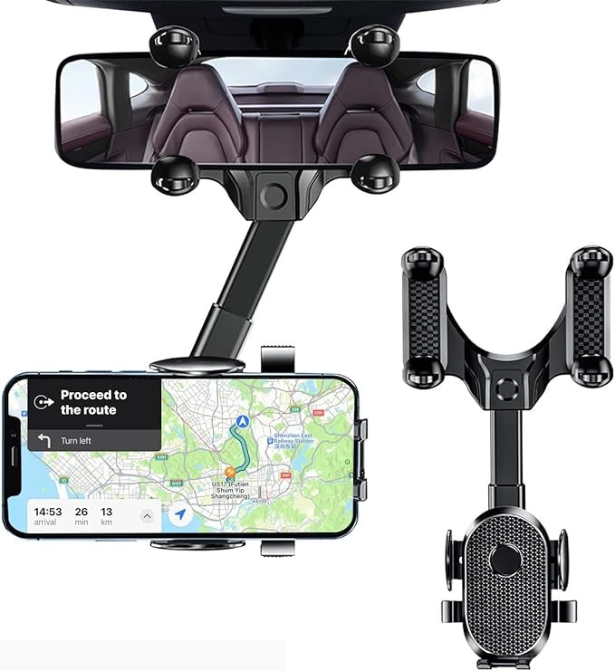 LONGLIV Soporte Celular Auto, Soporte de Tel&eacute;fono Giratorio y Retr&aacute;ctil de 360&deg;, Multiprop&oacute;sito, image number null