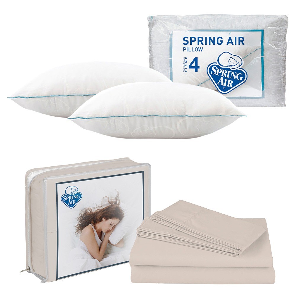 S&aacute;banas Matrimonial Spring Air Basic Crema + 2 Almohadas Spring Air Osos image number null