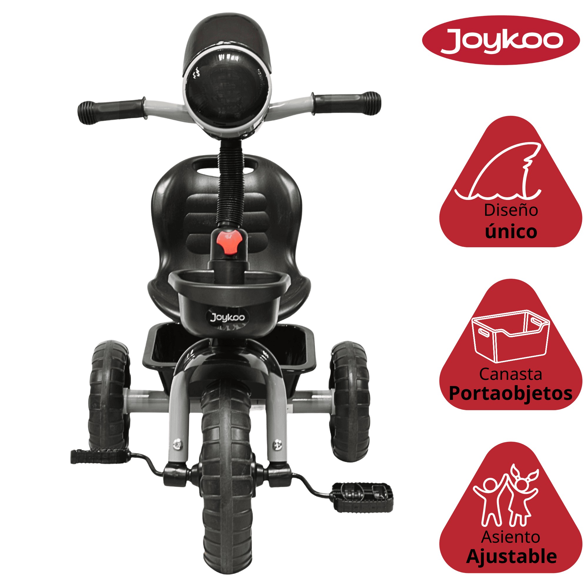 Triciclo para Ni&ntilde;os Torreta con Luz y Sonido Ruedas de Eva Apto a partir de 2 A&ntilde;os Soporta hasta 20 kg - Gris image number null
