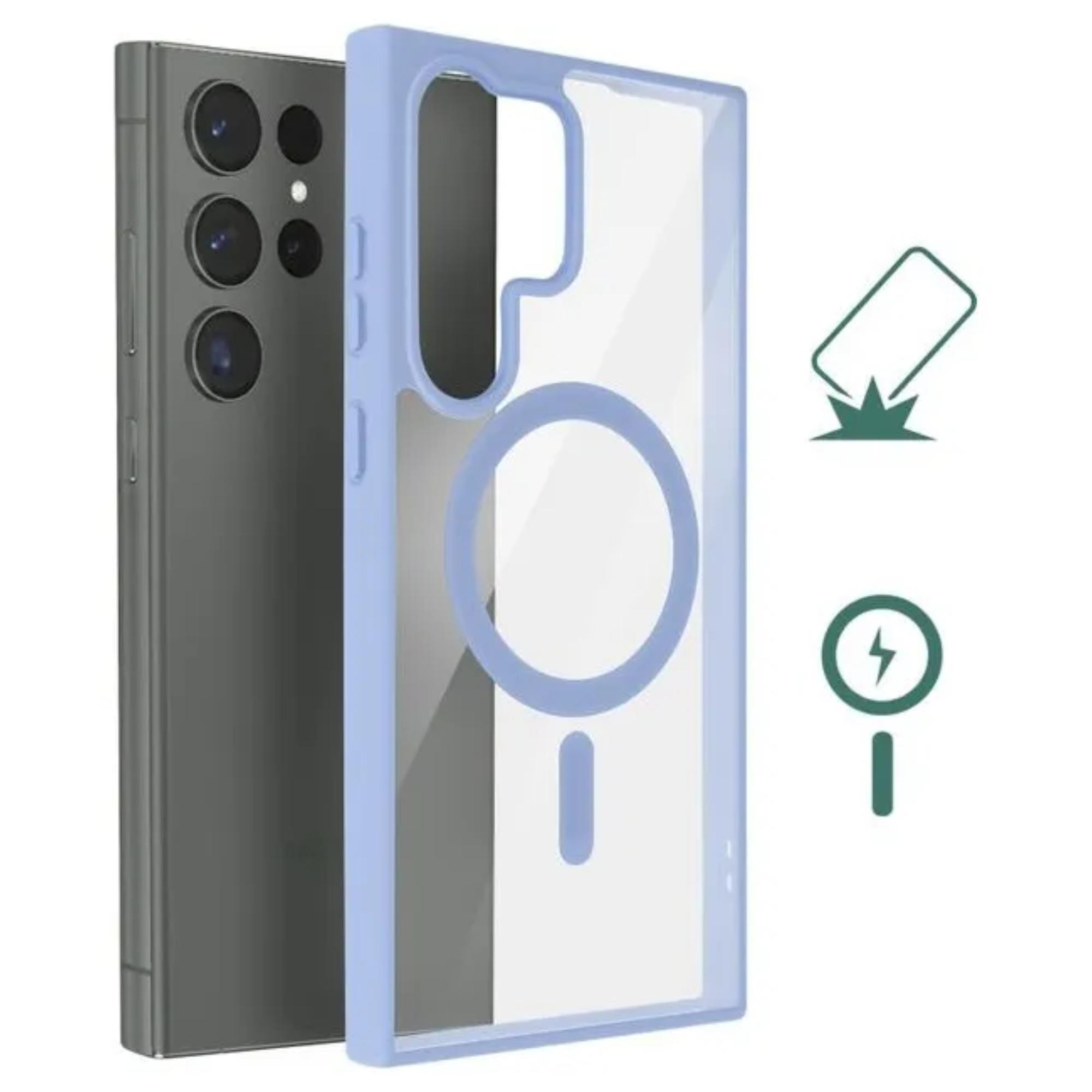 Funda Clear Case Color Azul Sierra Para Samsung Galaxy Ultra Compatible Con Magsafe Protecci&oacute;n Elegante Y Funcional image number null