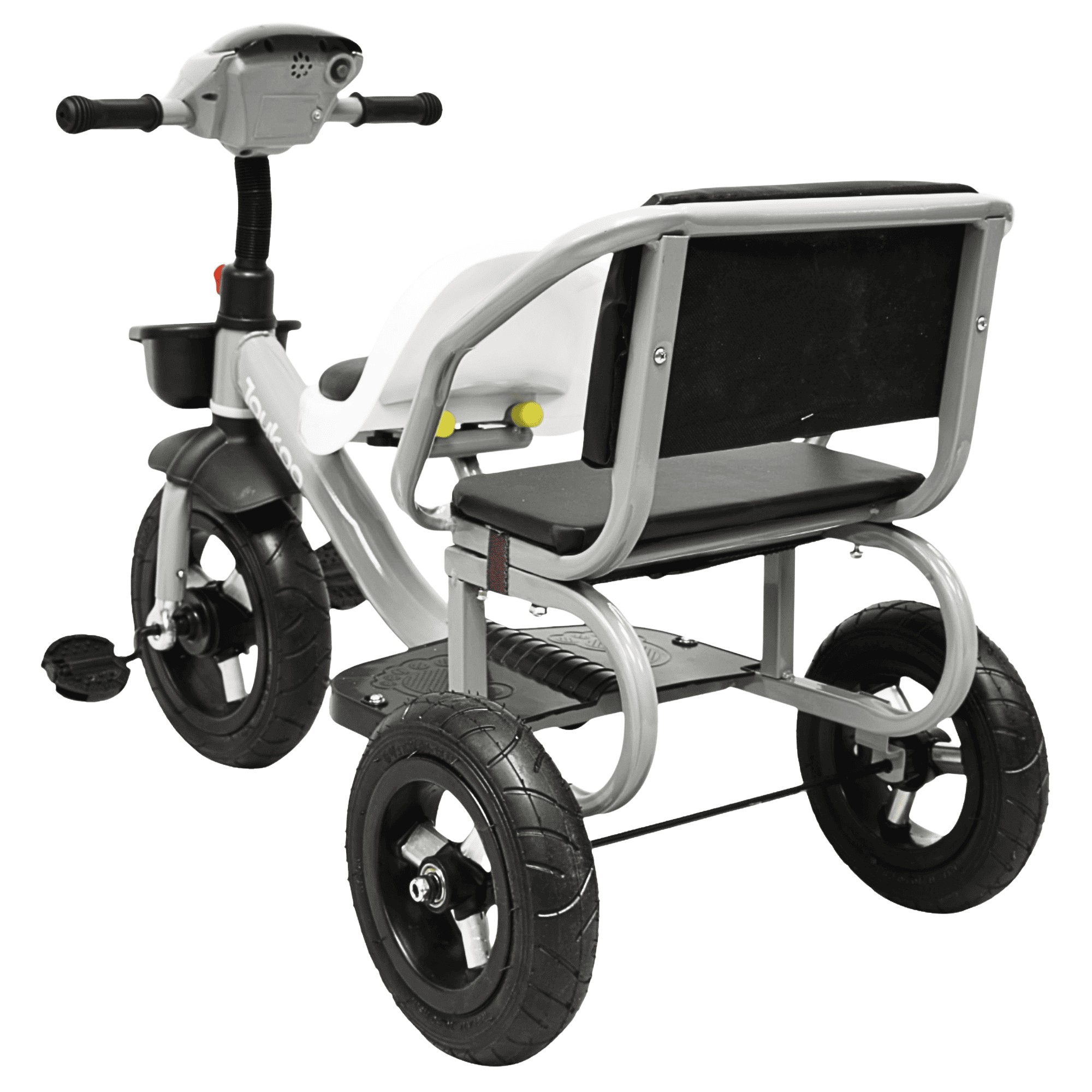 Triciclo para Ni&ntilde;os Dos Asientos Torreta con Luz y Sonido Ruedas de Goma Apto a partir de 2 A&ntilde;os - Gris image number null