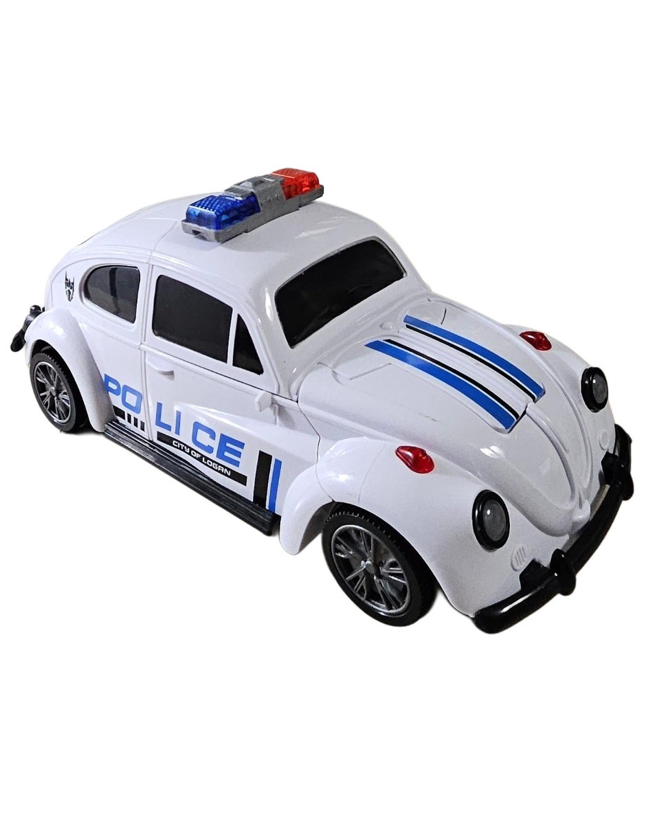 Carro De Pilas Transformable Con Vapor, Luz Y Sonido, Police Vocho image number null