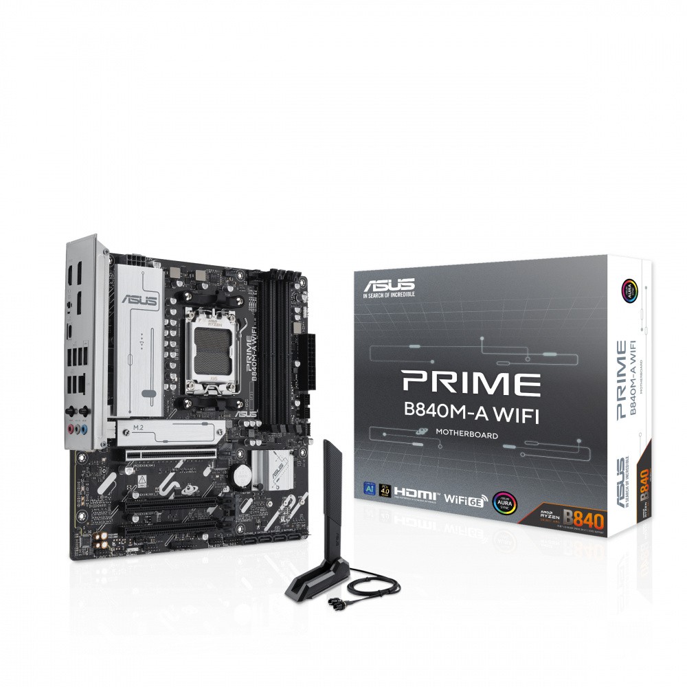 Tarjeta Madre ASUS PRIME B840M-A WIFI, Micro-ATX, Socket AM5, AMD B840, 192GB DDR5, HDMI/DP para AMD image number null