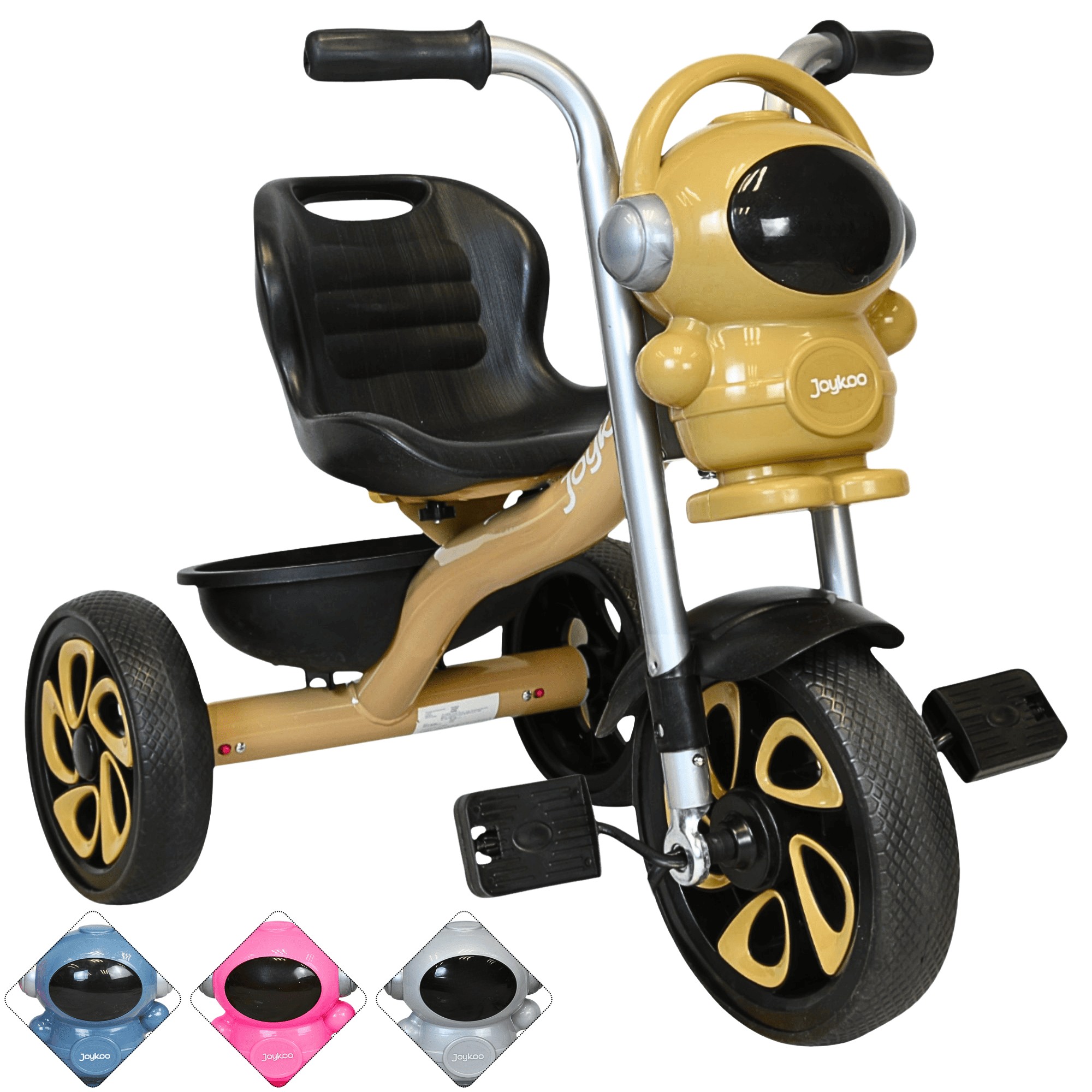 Triciclo para Ni&ntilde;os Astronauta con Luz Sonido Ruedas de Eva Canasta Trasera a partir de 2 A&ntilde;os Soporta 20 kg - Dorado image number null