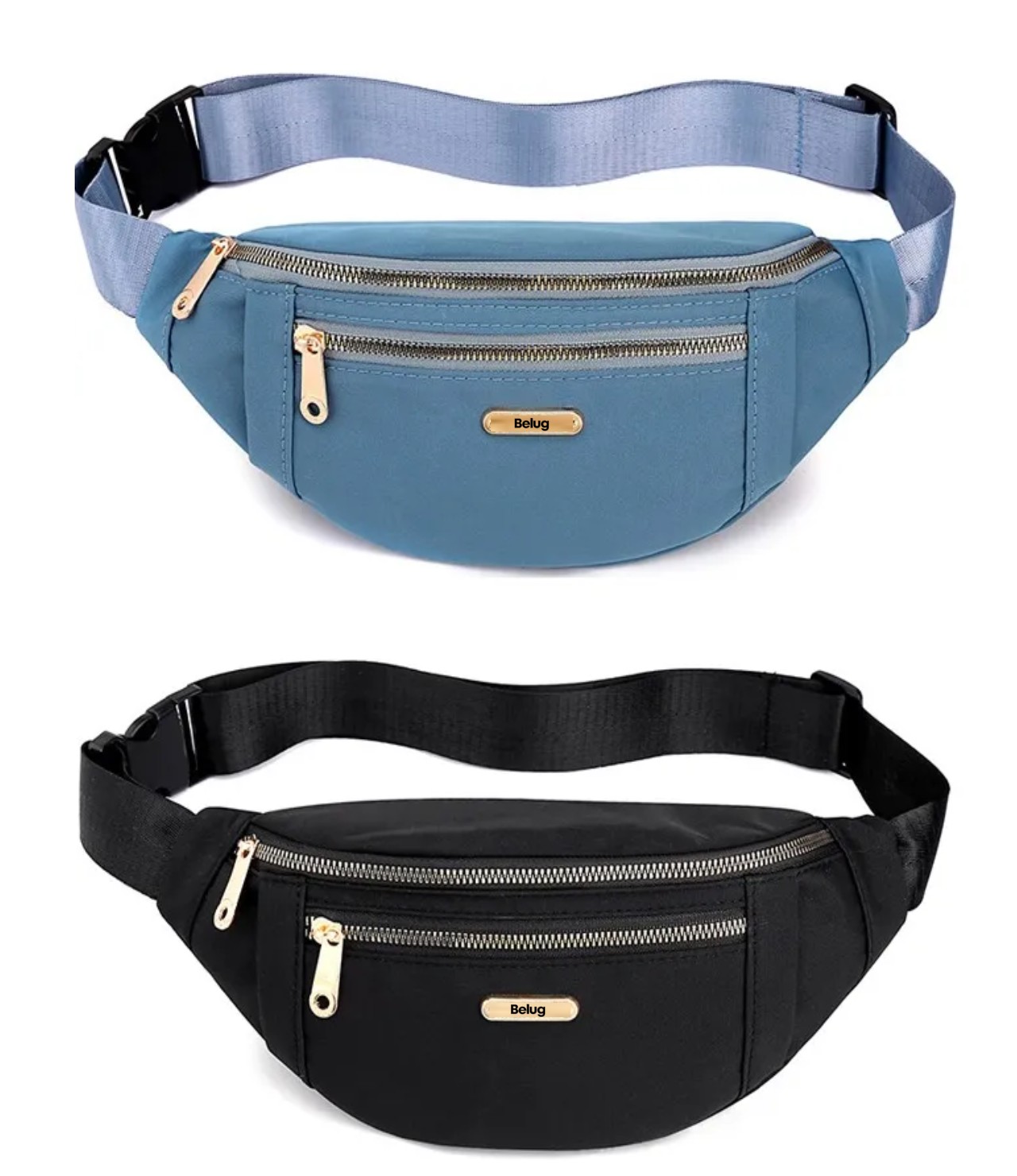 2pcs Fundas Impermeables Para Cintur&oacute;n Azul Y Negro image number null