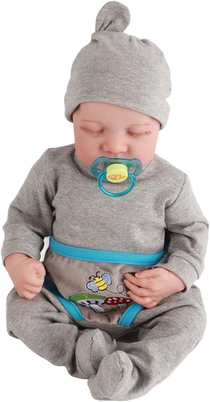 A Mu&ntilde;eca Reborn de 19 Pulgadas, beb&eacute; Reci&eacute;n Nacido de Simulaci&oacute;n con Cuerpo de Silicona Suave, Caracter&iacute;sticas Realistas, Regalos Ideales para Ni&ntilde;os, Ba&ntilde;able (a). image number null