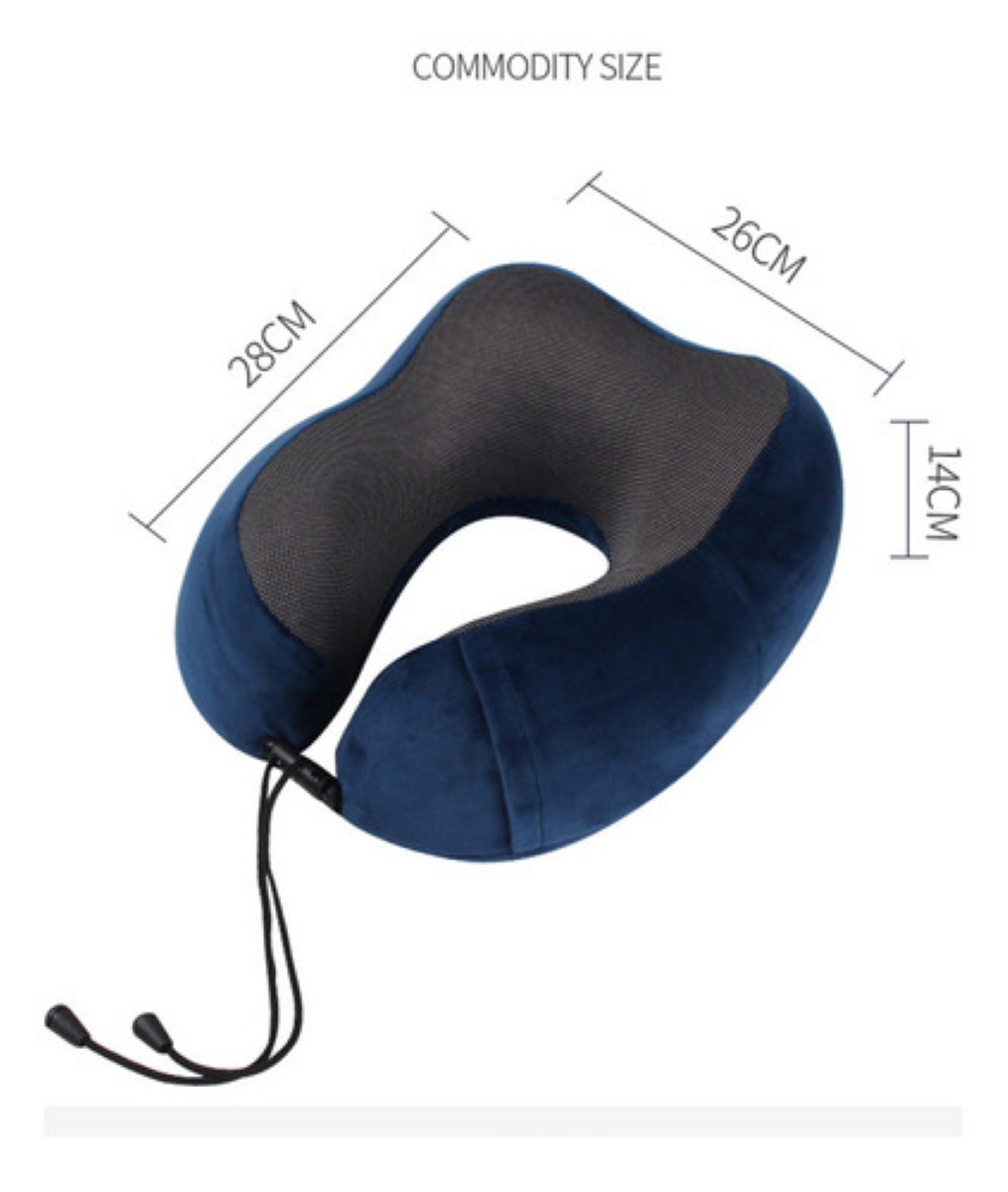 Almohada De Viaje portatil Espuma Viscoel&aacute;stica Cuello Azul Marino image number null
