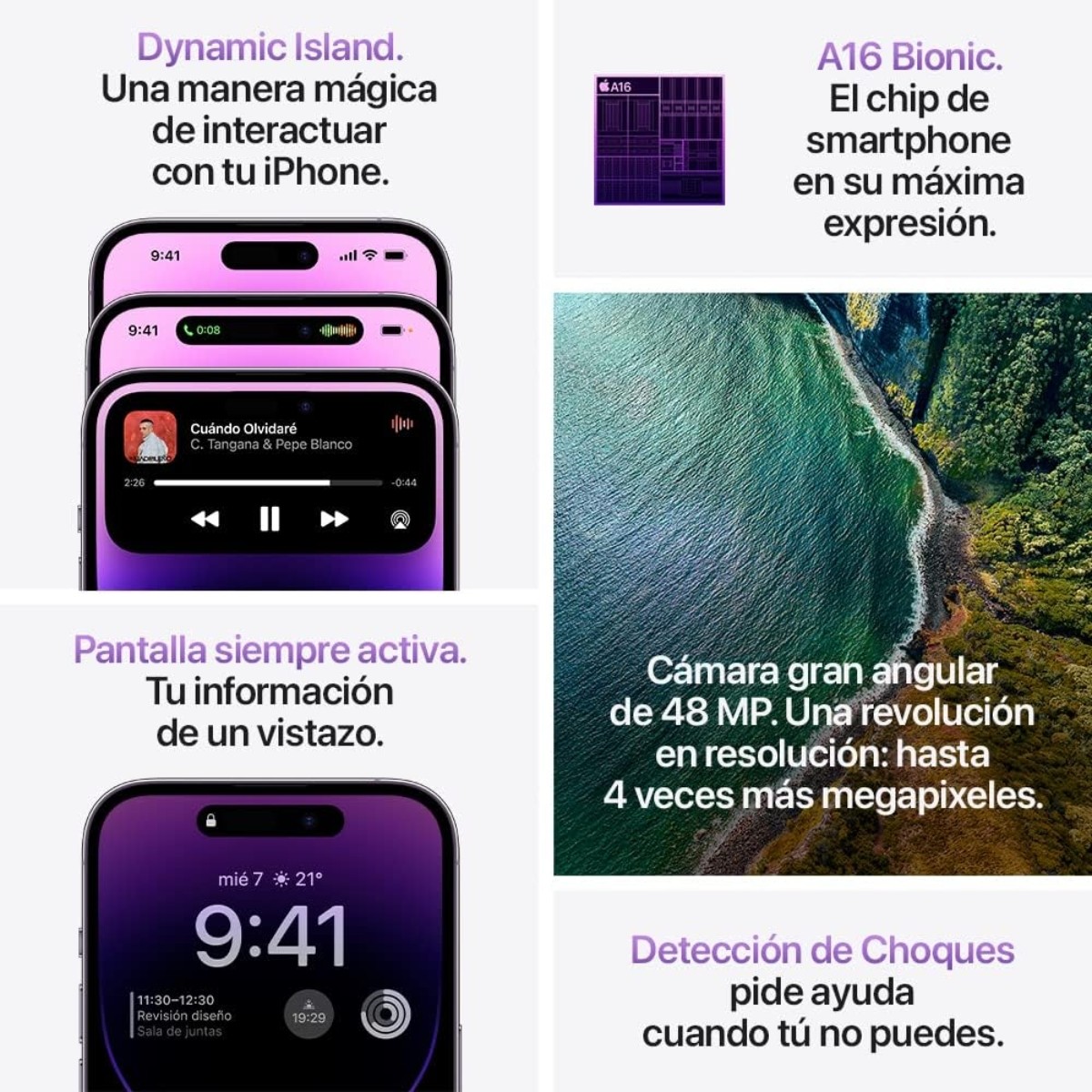 Apple iPhone 14 Pro Max Plata 128GB - Super Retina OLED XDR 6.7 pulgadas reacondicionado image number null