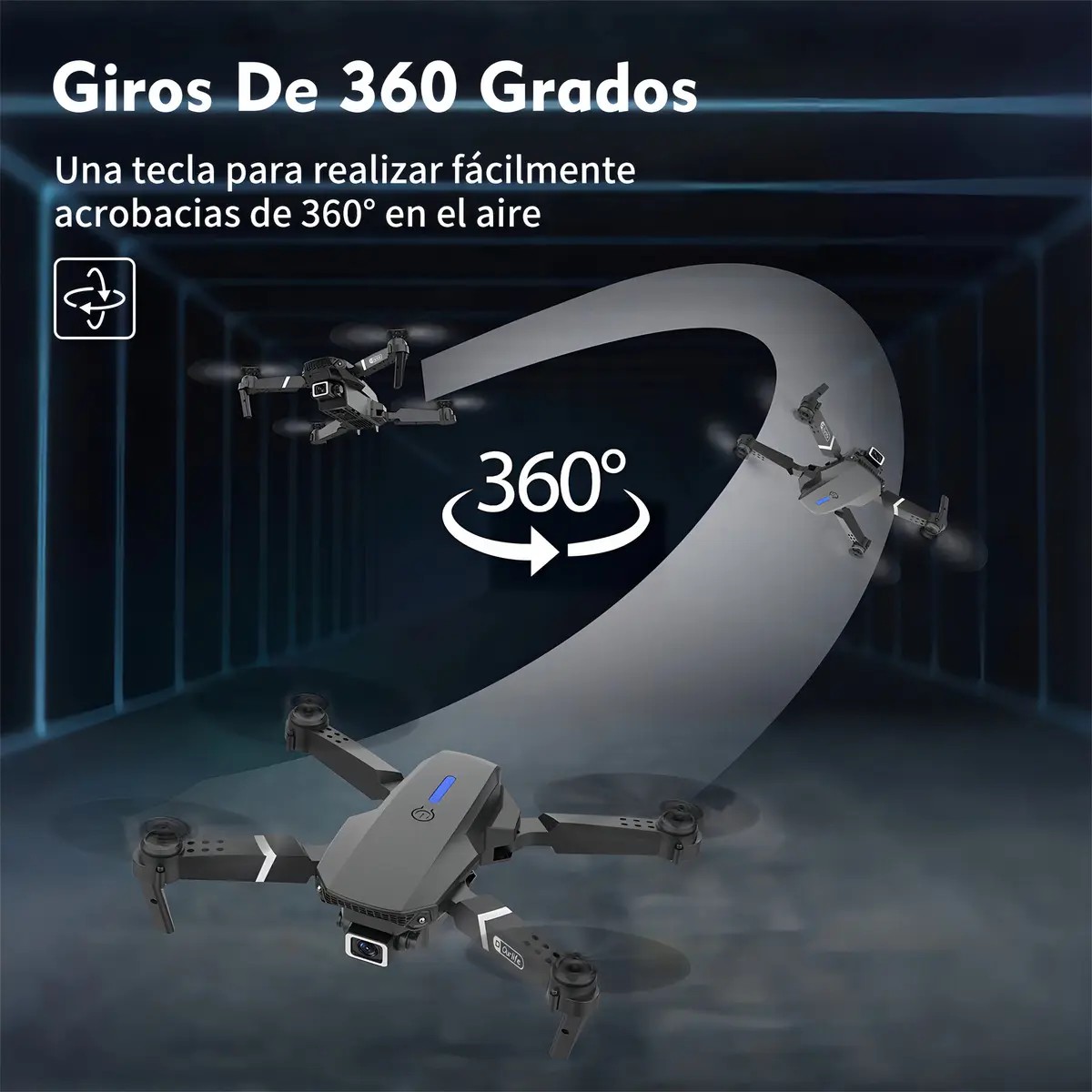 Mini Drone Ourlife AK Air2 Negro Con Dual C&aacute;mara 4K 2.4GHz Giro 360 Con 2 Bater&iacute;as Y Protector De H&eacute;lices image number null