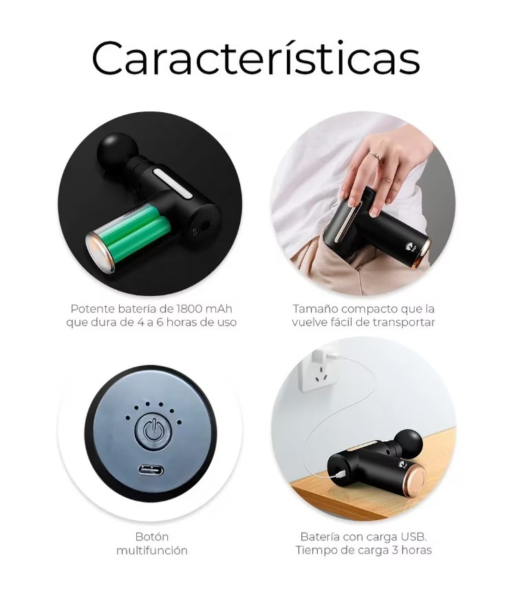 Pistola De Masaje Muscular Para Relajar Aliviar El Dolor image number null