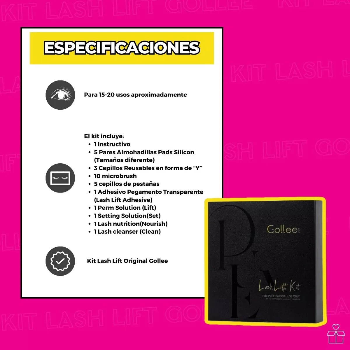 Kit Gollee Profesional Lash Lifting Para Pesta&ntilde;as image number null