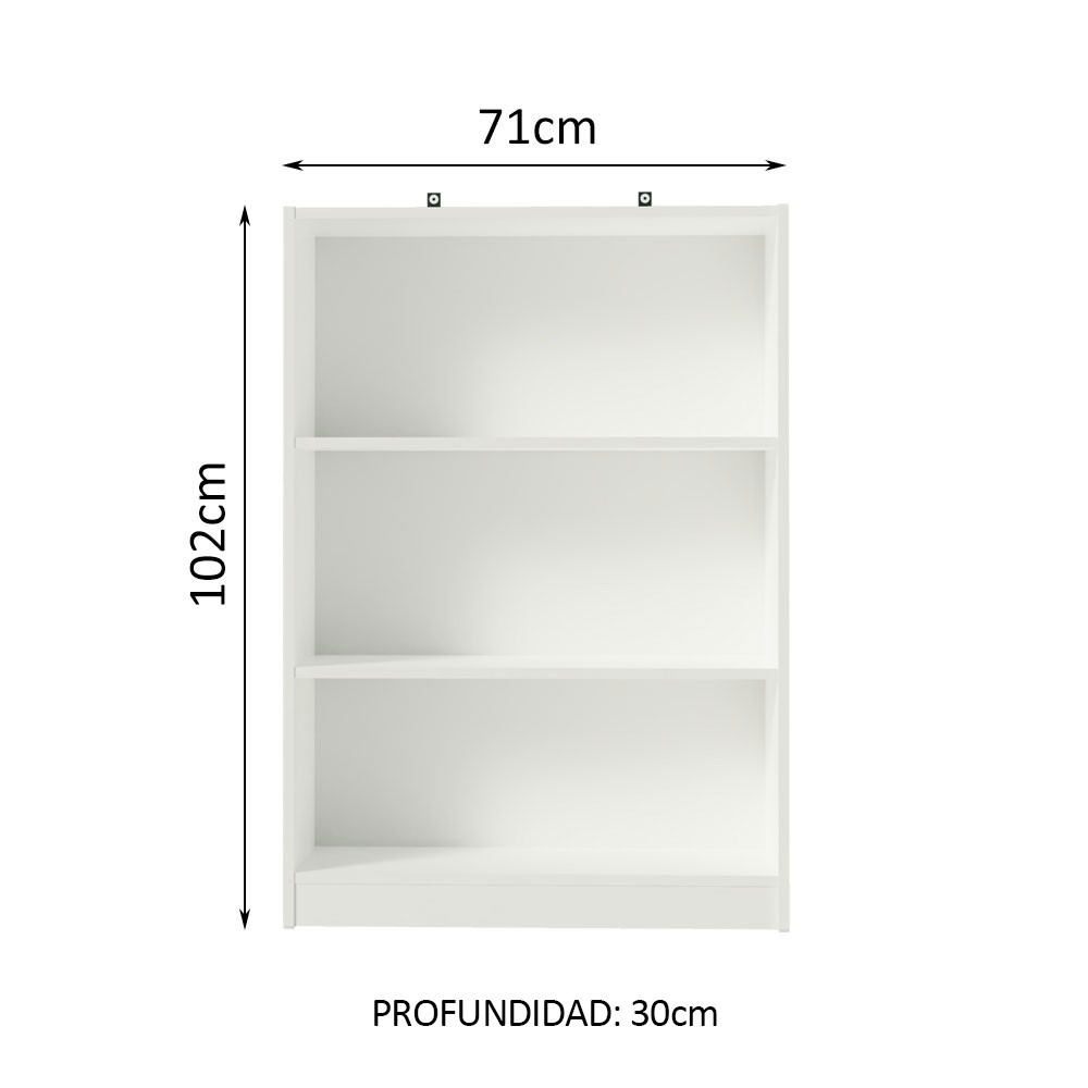 Estante Librero Organizador Madesa 6907 y 3 Nichos Blanco 1 image number null