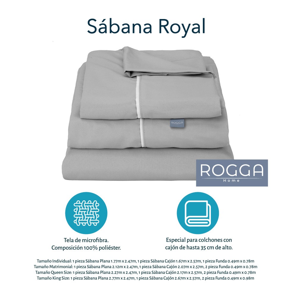 Protector Individual Spring Air Ultra Blanco con S&aacute;banas Royal Gris Perla y Almohada Frosty image number null
