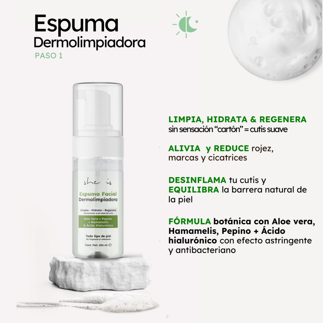 Espuma Dermolimpiadora Hidratante Facial 160ml She is skincare image number null
