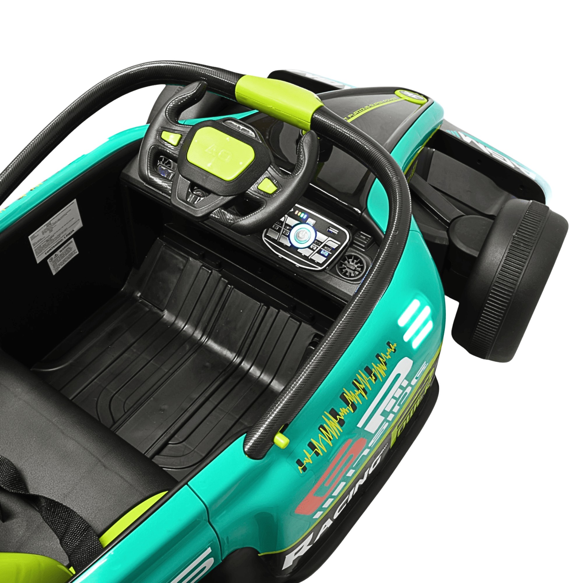 Montable Electrico para Ni&ntilde;os Carro de Carreras Bluetooth Control Remoto Bater&iacute;a 12v Apto a Partir de 3 A&ntilde;os - Verde image number null