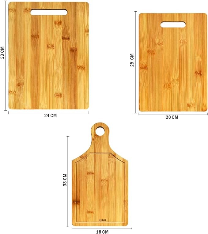 A Paquete 3 Piezas De Tabla Cuadradas De Bamb&uacute; Para Picar Alimentos image number null