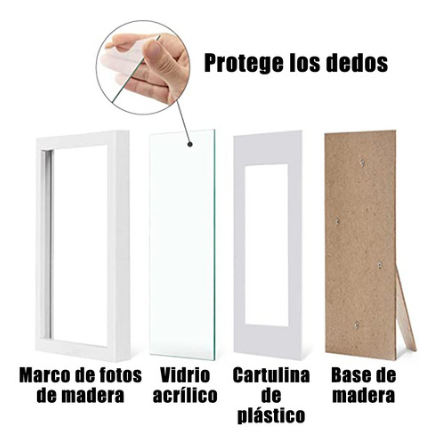 5pcs Marco portaretrato Decoraci&oacute;n De Pared O Mesa Negro image number null