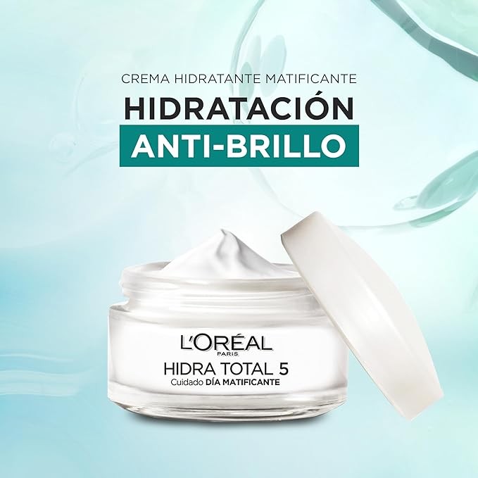 A L'Or&eacute;al Paris Crema Anti-Brillo Hidra Total 5 Matificante, 50ml. image number null