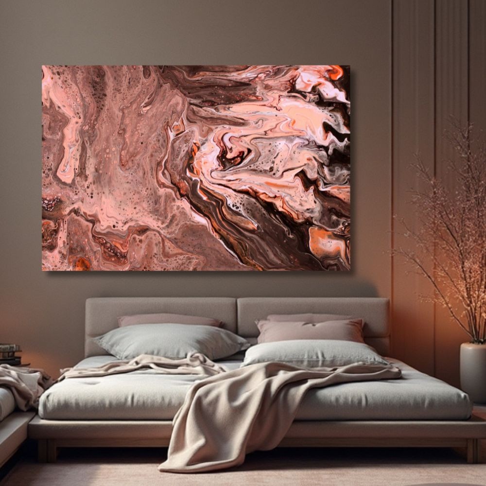 Cuadro Decorativo Abstracto 80x120cm Rio Bronce image number null