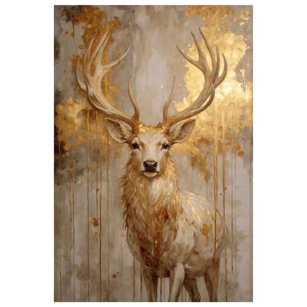Cuadro Decorativo Animal 40x60cm Venado Ocre Impreso image number null