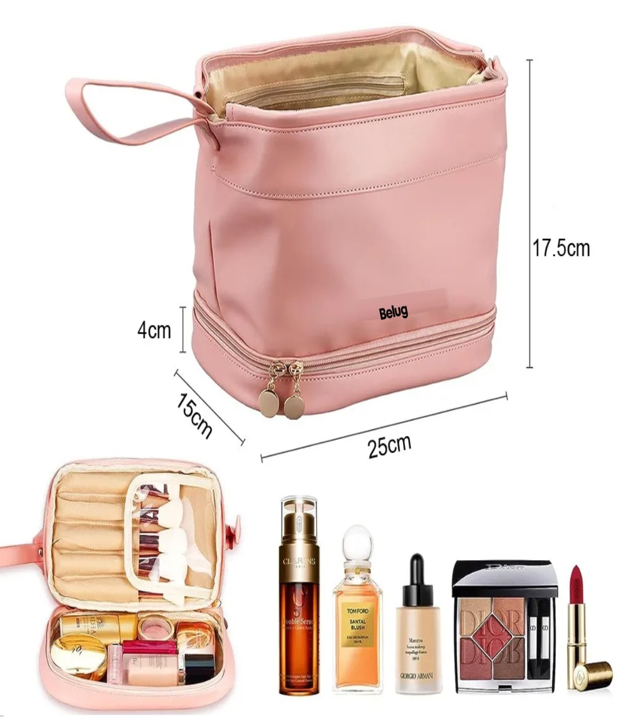 Neceser Cosmetiquera Profesional Maquilla Impermeable ROSA image number null