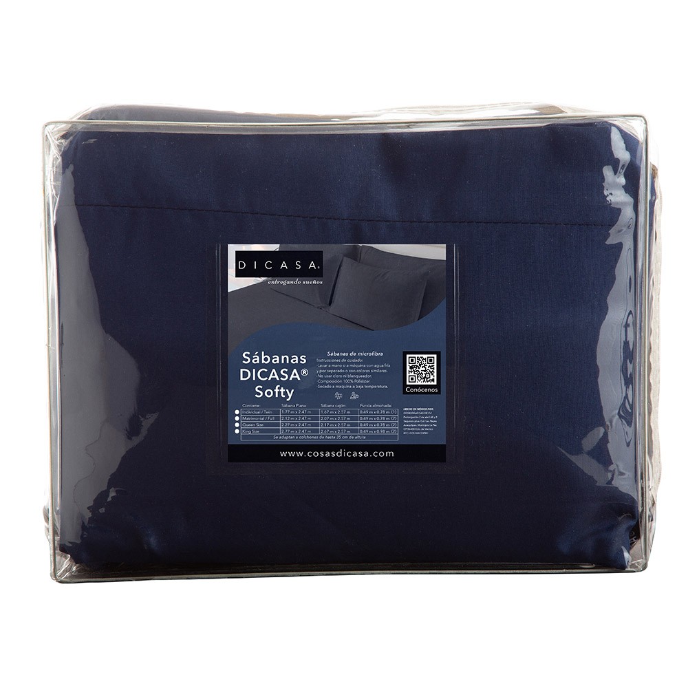 Protector King Size Spring Air Ultra Blanco con S&aacute;banas Softy Azul image number null