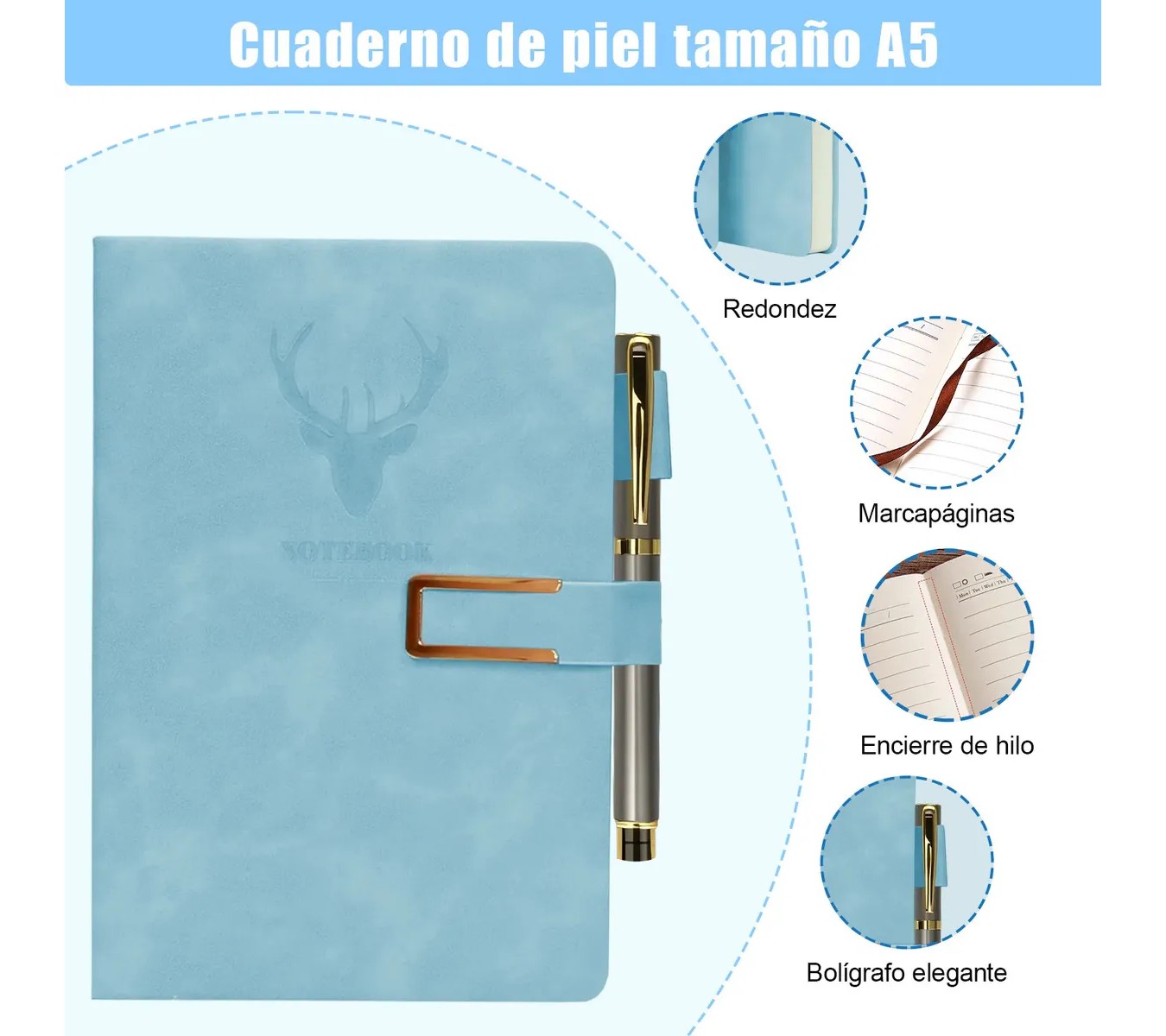 Cuaderno con cierre y dise&ntilde;o de ciervo image number null