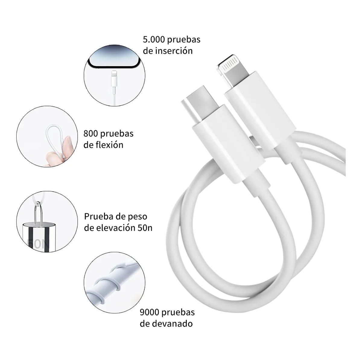 kit Cargador 20w Inal&aacute;mbric 10000 Mah Auricular Para iPhone 15 Pro Max image number null