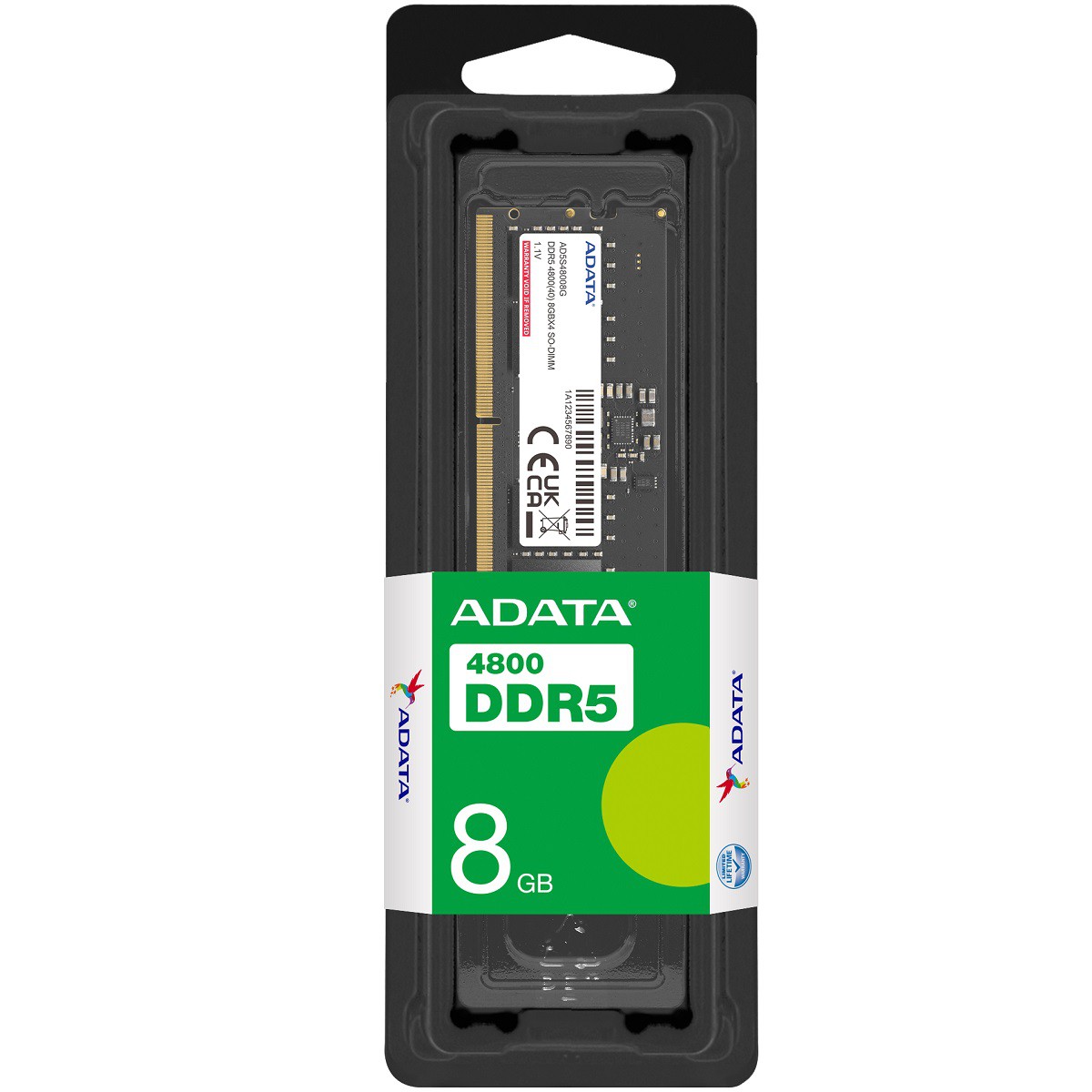 Memoria Ram DDR5 Sodimm Adata 4800MHz 8GB PC5-38400 AD5S48008G-S image number null