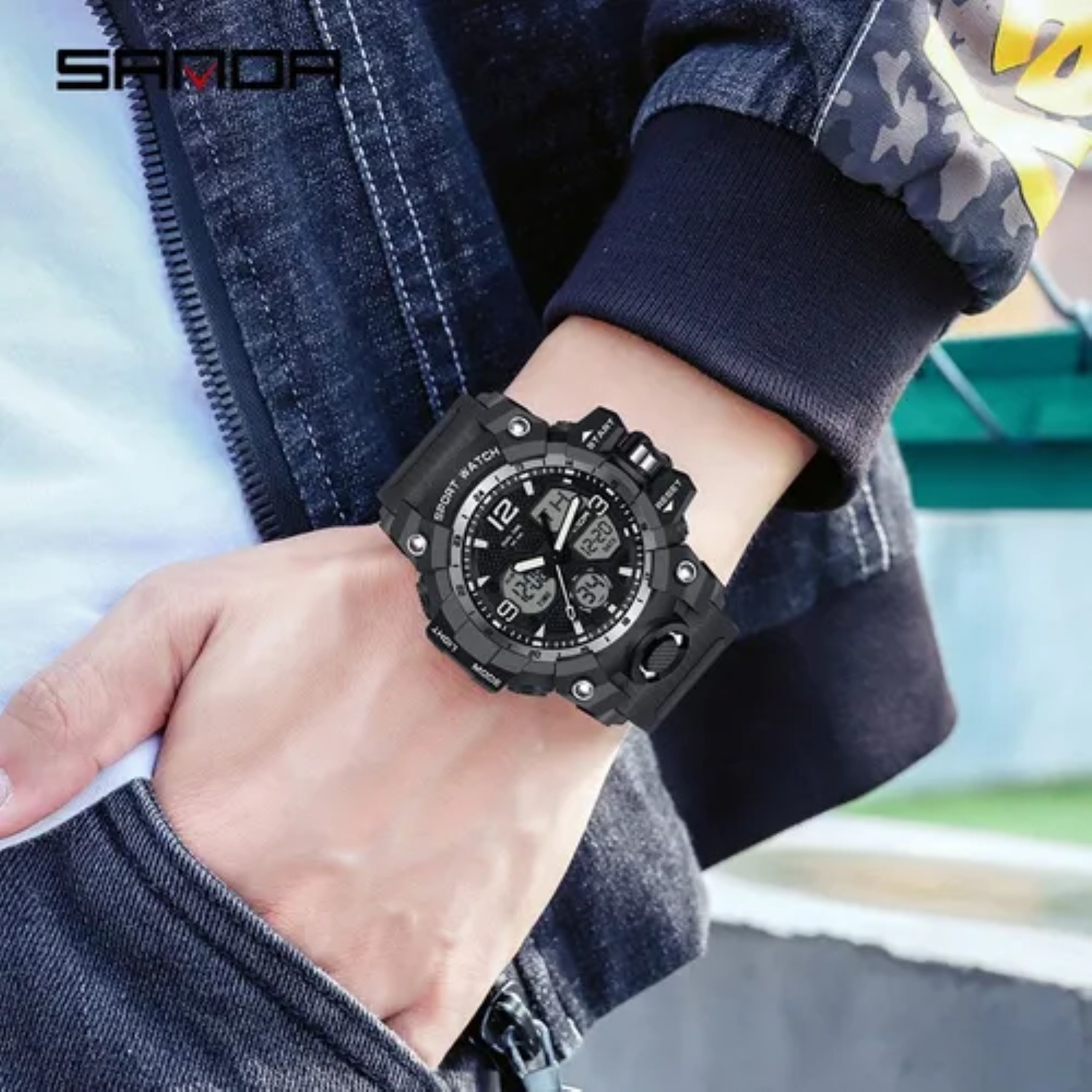 Reloj De Hombre Digital Analogo Deportivo Impermeable negro image number null