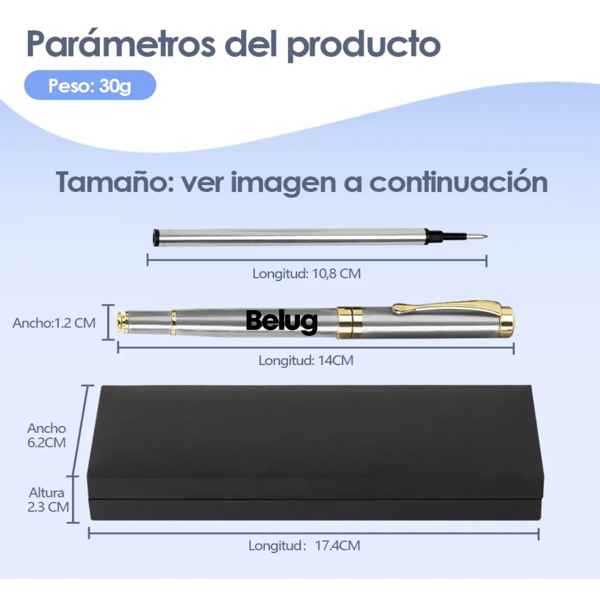 Pluma De Acero Con Recambio Y Caja De Regalo image number null