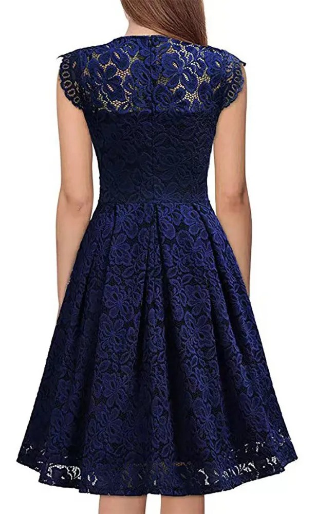 Vestido De Encaje Sin Mangas Con Cuello En V image number null