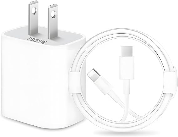 RENDIN 25W Cargador Carga R&aacute;pida para iPhone - Cargador Tipo C con 1.5M Cable Compatible con iPhone 14/13/12/11/X/iPad. image number null