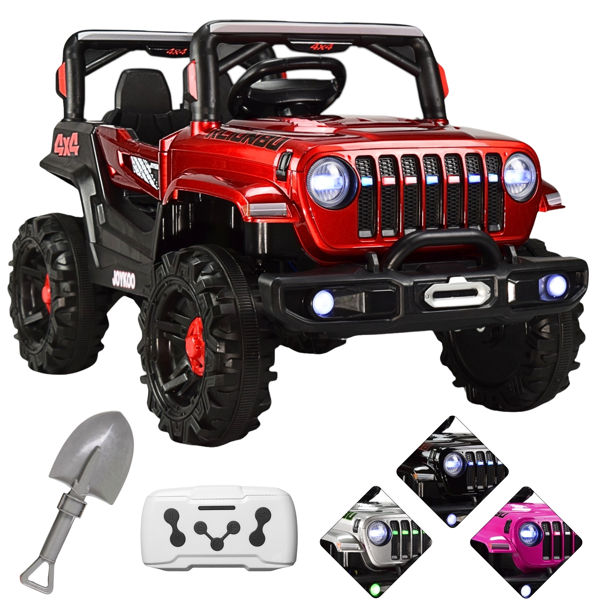 Montable Electrico Camioneta 4x4 Control Remoto Luz Led 12v - ROJO image number null