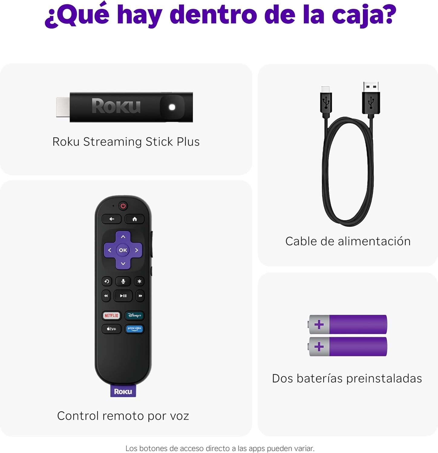 Dispositivo de Streaming Roku Stick Plus 4K 2025 3830MX Color Negro image number null