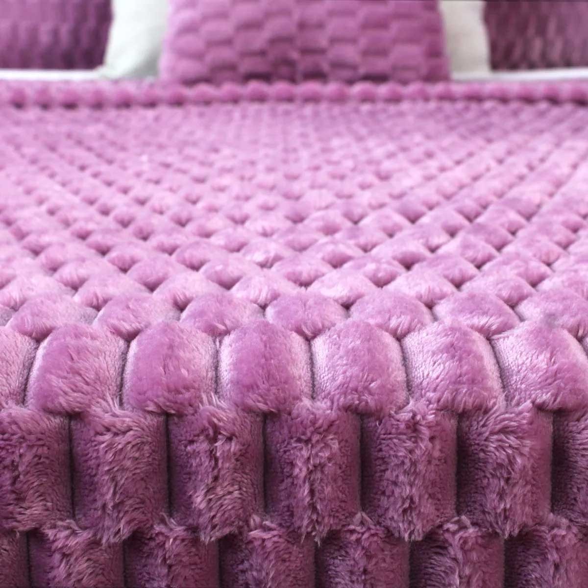 Frazada Embo Matrimonial 240x190 cm Morado, 100% microfibra, ligera, c&aacute;lida y lavable image number null