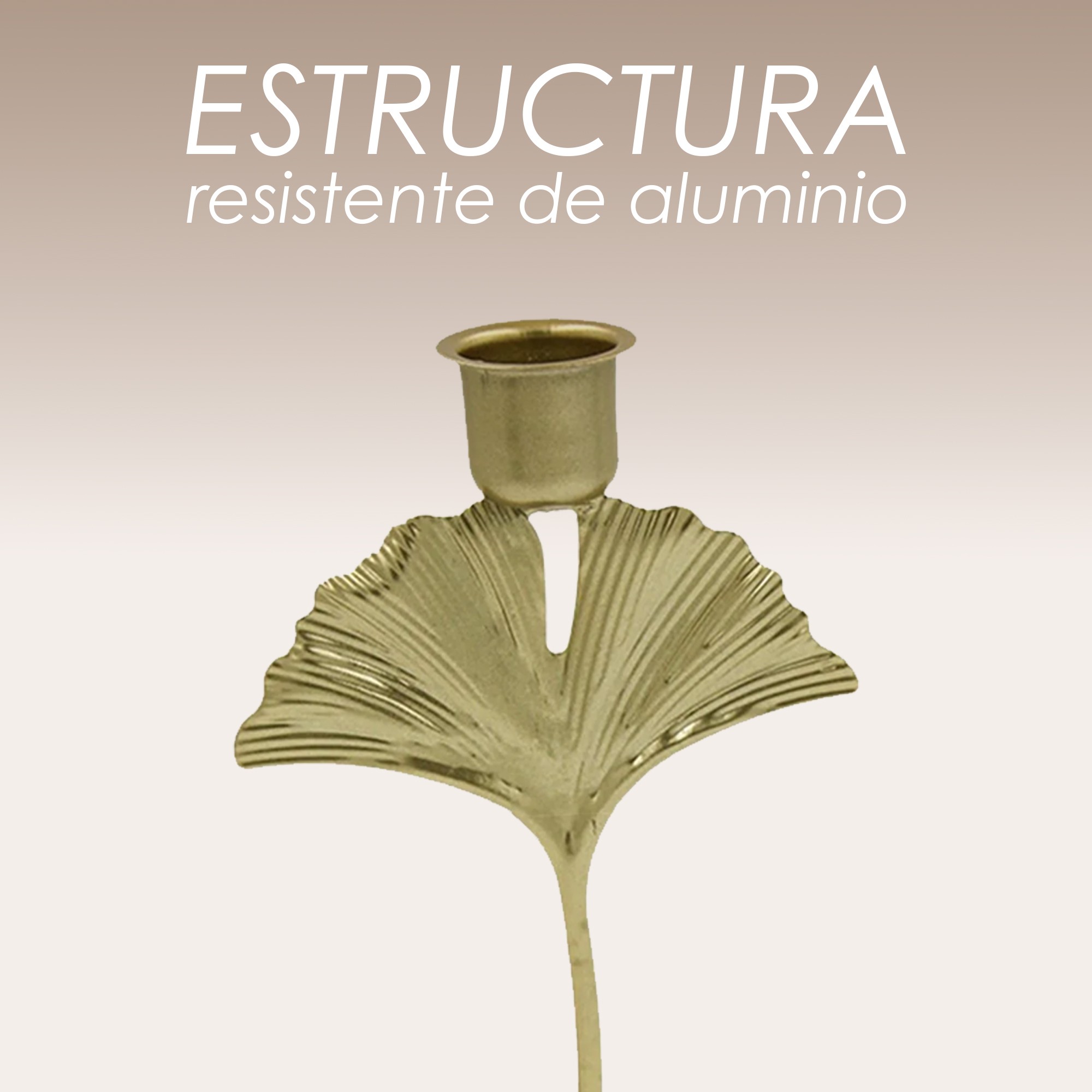 Ilios Innova | Set 4 Portavelas Decorativos, Dise&ntilde;o de Hojas Met&aacute;licas Doradas con Base de M&aacute;rmol Verde, Estilo Elegante image number null