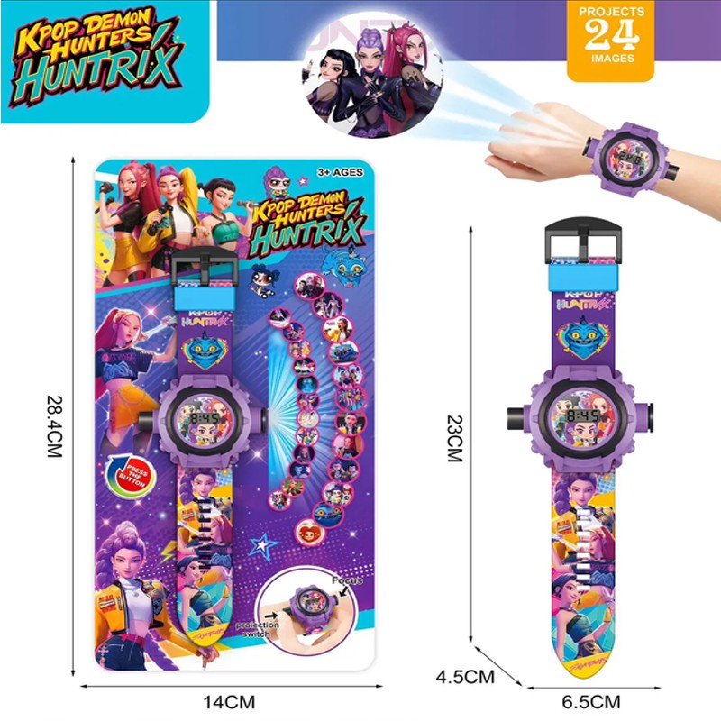 Reloj Infantil Kpop Demon Hunters 24 Im&aacute;genes Proyectables image number null