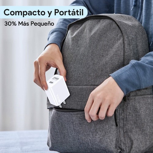 Cargador para iPhone 20W Carga R&aacute;pida Dual Salida USB C & USB Belug Blanco image number null