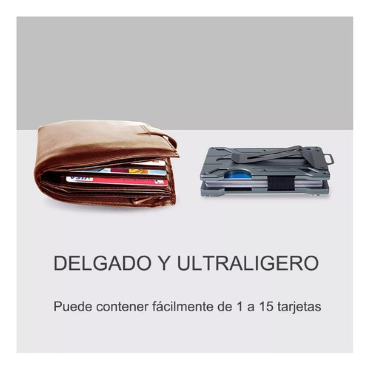 Cartera Rfid Hombre Tarjetero Billetera Fibra De Carbono Negro image number null