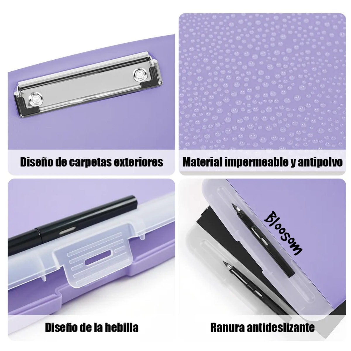 Portapapeles Papeleta Almacena Papeles Tabla Clip Carta Violeta image number null