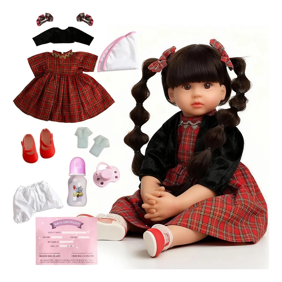 Mu&ntilde;eca Beb&eacute; Reborn 55cm Con Cabello Largo Realista Con Cuerpo Suave Y Detalles Faciales image number null