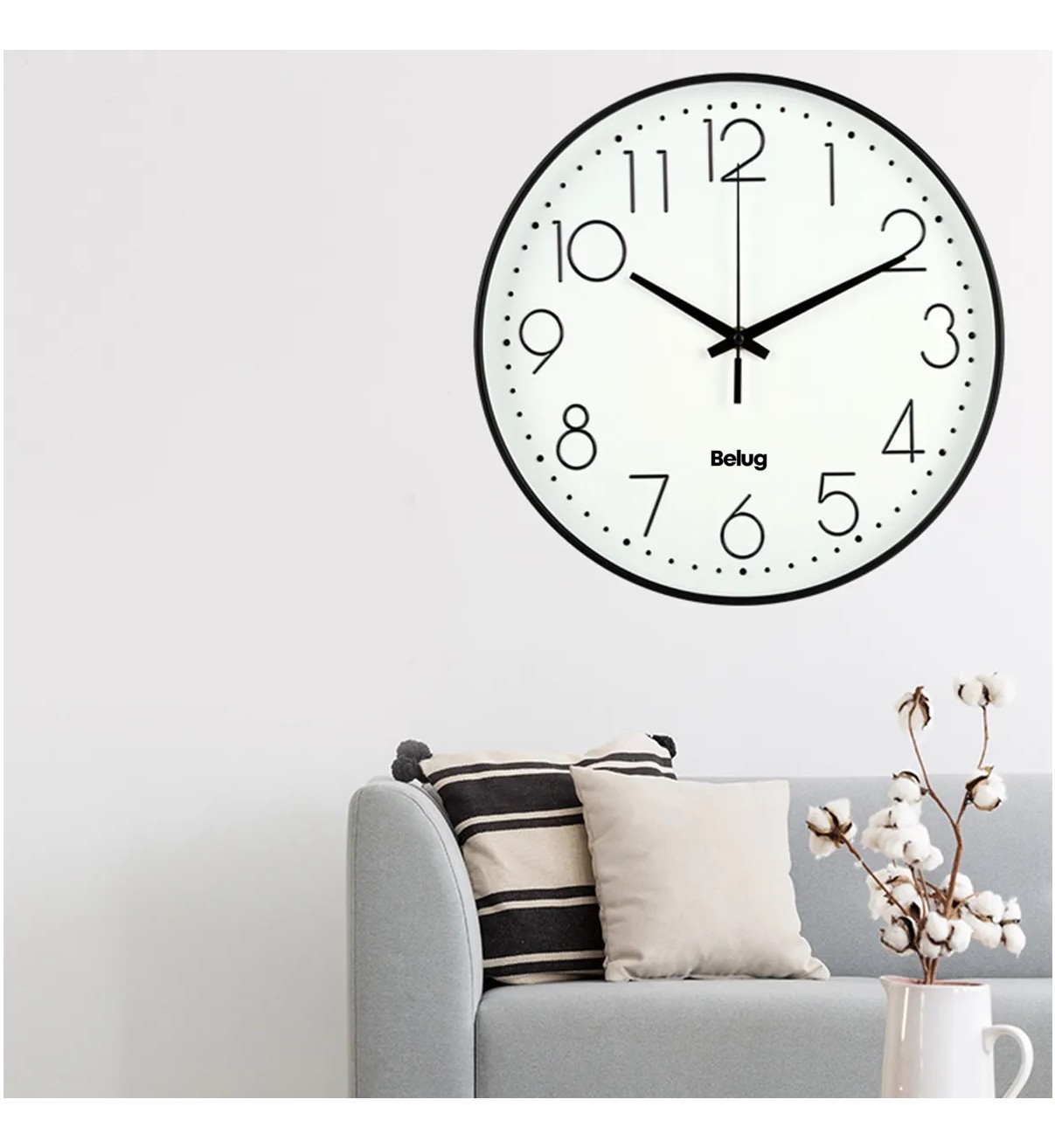 Reloj De Pared Digital Grande Belug Moderno Y Silencioso 20 Cm image number null