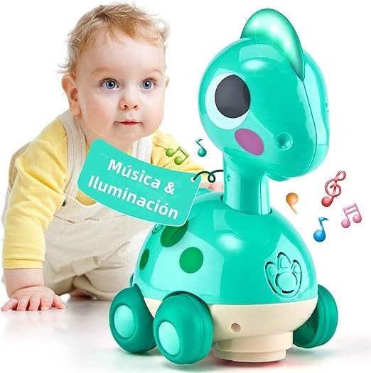 Juguete M&uacute;sical, Juguete Dinosaurio Interactivo para 4+a&ntilde;os, Juguete para Gatear con Sonido y Luz image number null