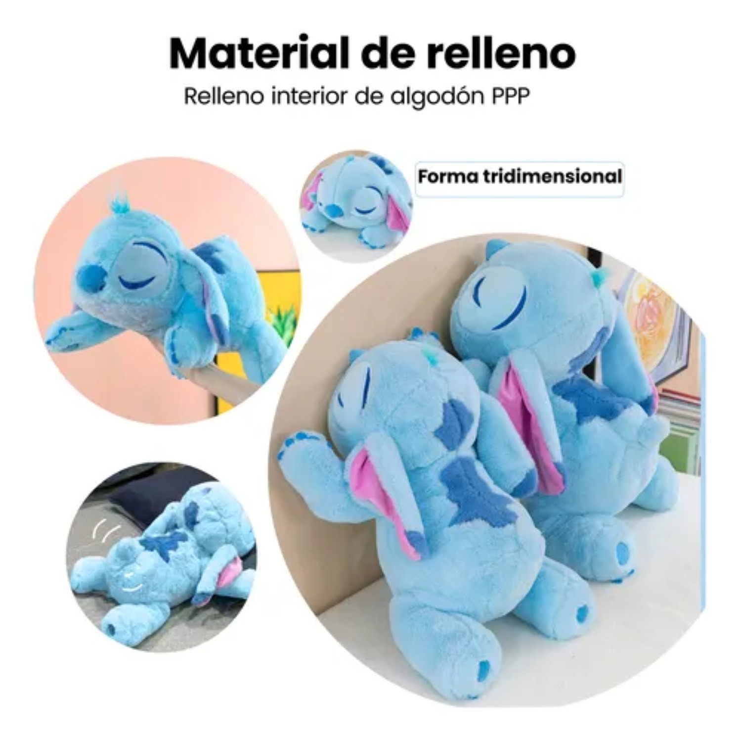Stitch Peluche Almohada 40cm Azul Rey image number null