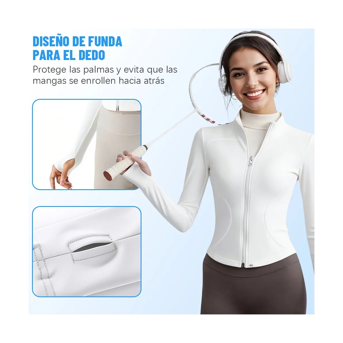 2pcs Playera Ropa Deportiva Mujer Licra Manga Blanco/ BlancoTalla:M image number null