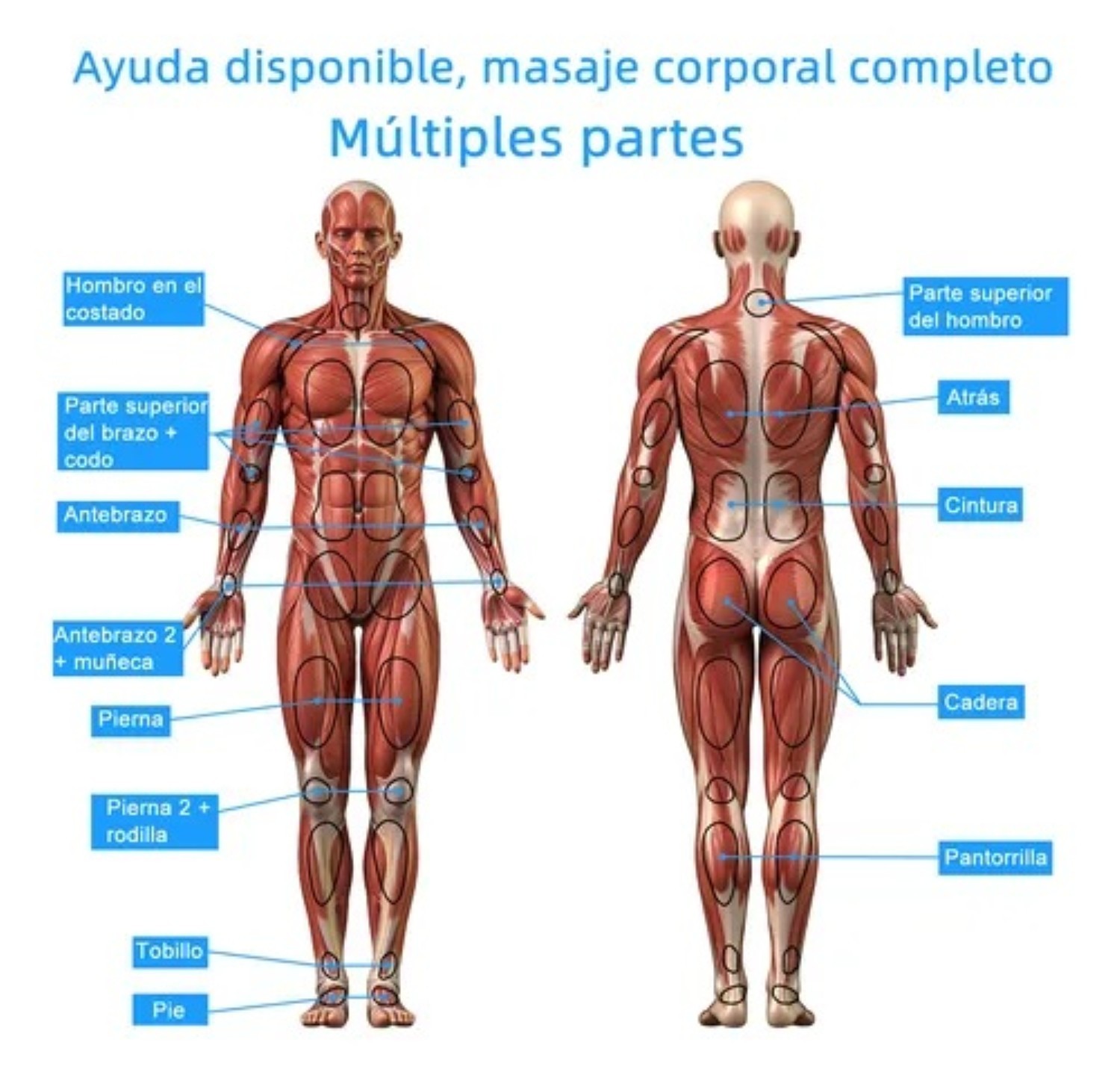 Electroestimulador Muscular 4 Canales 48 Modos 8pad Plata Negro image number null