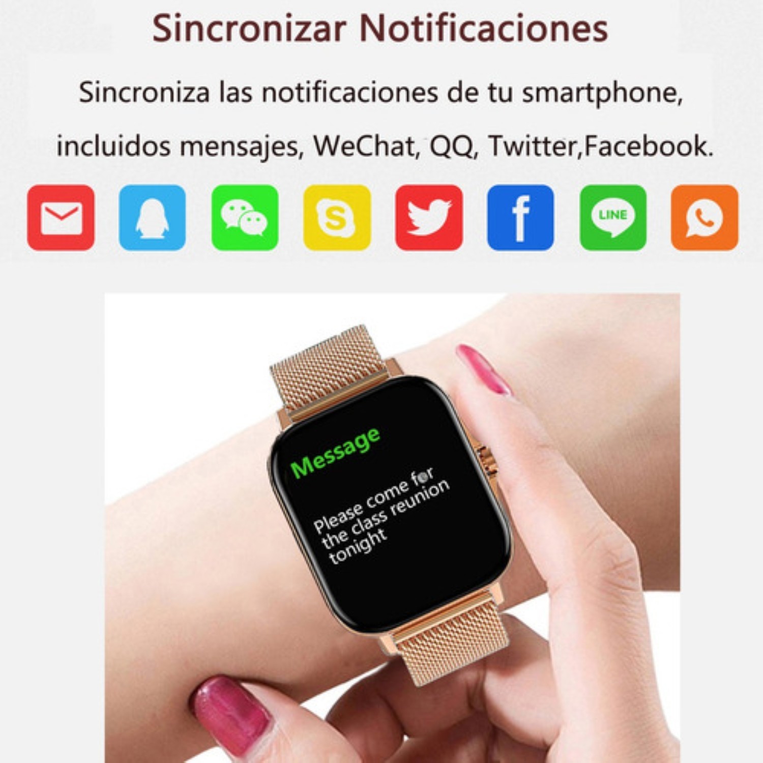 Reloj Inteligente Deportivo 1.85 Smartwatch Para Mujer Dorado image number null